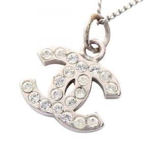 CHANEL Authentic White Logo Necklace